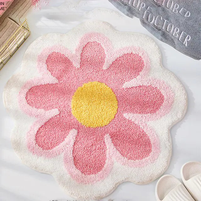 Cute Round Flower Tufting Rug Carpet