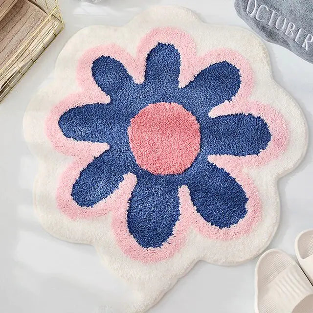 Cute Round Flower Tufting Rug Carpet