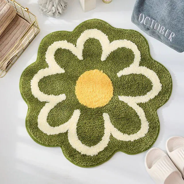 Cute Round Flower Tufting Rug Carpet