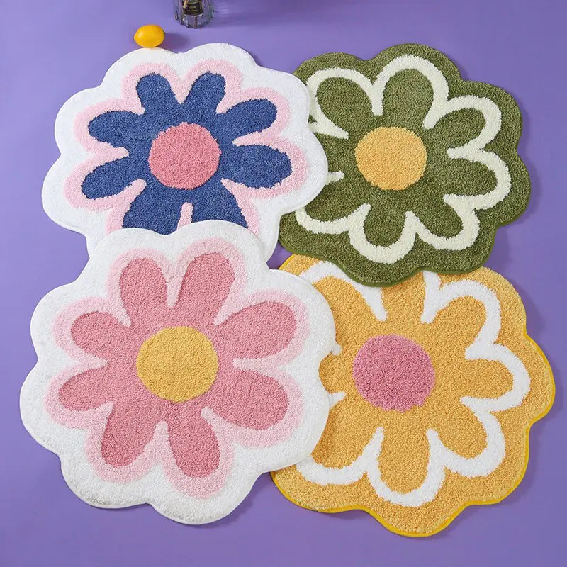 Cute Round Flower Tufting Rug Carpet