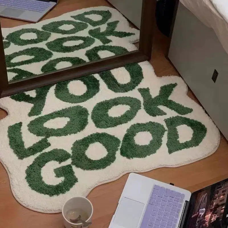 Letters Bedside Plushy Carpet