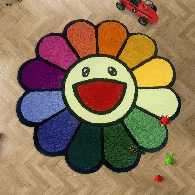 Cartoon Flower Round Carpet