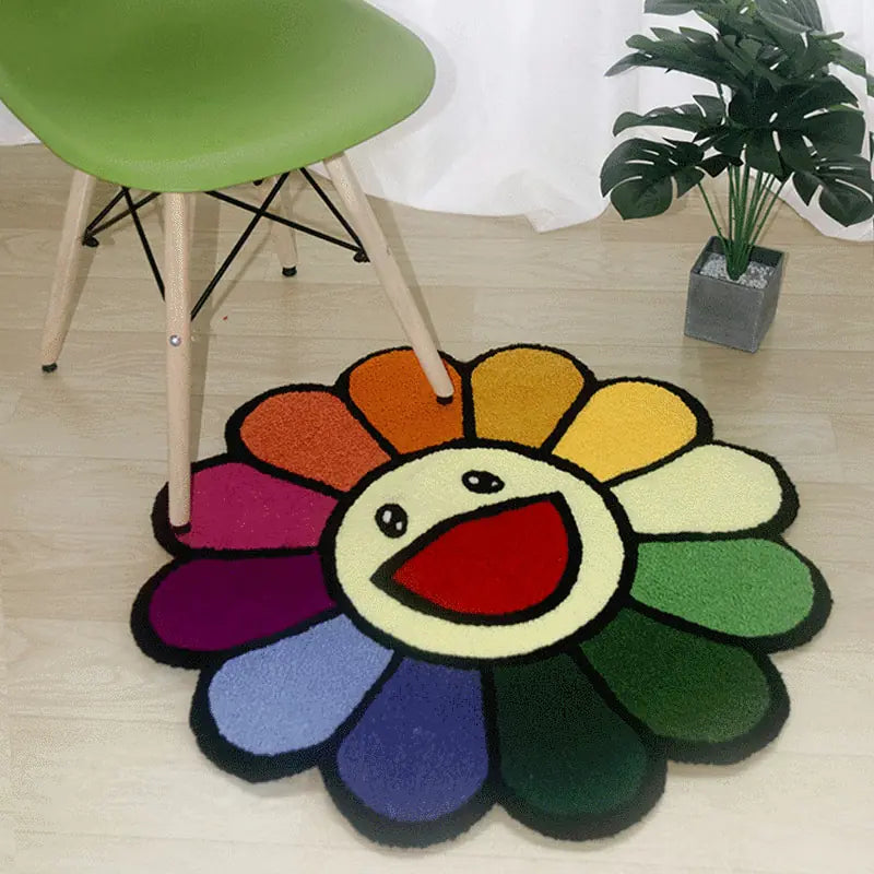 Cartoon Flower Round Carpet