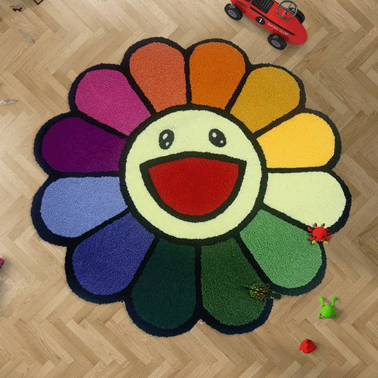 Cartoon Flower Round Carpet